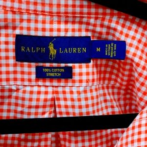 Peach and white button down